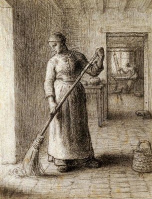 Jean-Francois Millet - Woman Sweeping Her Home