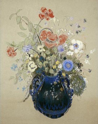 A Vase OF Blue Flowers