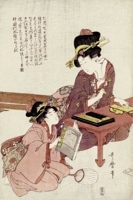Kitagawa Utamaro - A Young Woman Seated