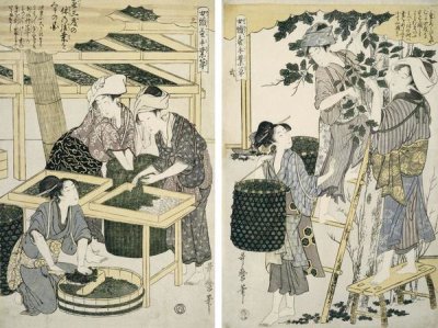 Kitagawa Utamaro - Silk-Worm Culture By Women