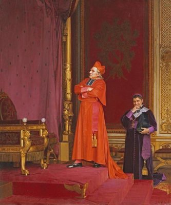 Jean Georges Vibert - A Cardinal Looking at Napoleon's Throne