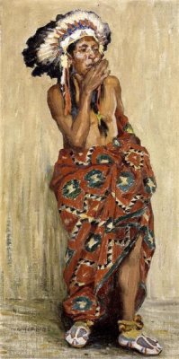 Eanger Irving Couse - Indian With Blanket