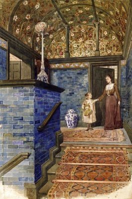 T. Hamilton Crawford - Staircase Hall With William De Morgan Tiles