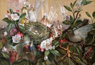 John Anster Fitzgerald - Fairies Round a Bird's Nest - The Distressed Mother