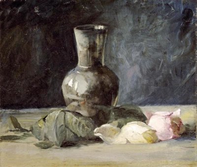 Julian Alden Weir - Vase and Roses
