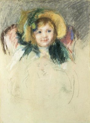 Mary Cassatt - Sara in a Bonnet with a Plum Hanging Down