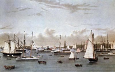 Currier and Ives - Yacht Squadron (Newport)