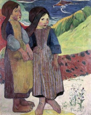 Paul Gauguin - Two Breton Girls By The Sea