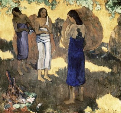 Paul Gauguin - Women Standing Against A Yellow Background Femmes Debout Sur Fond Jaune