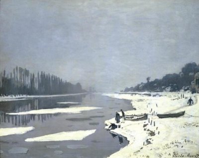 Claude Monet - Ice Floes on the Seine at Bougival, 1868