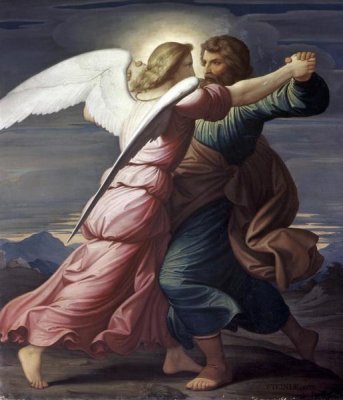 Edward Jakob von Steinle - Jacob Wrestles with an Angel