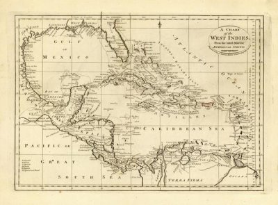 Mathew Carey - Chart of the West Indies, 1811