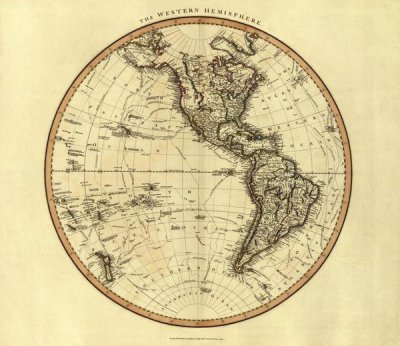 John Cary - Western Hemisphere, 1799