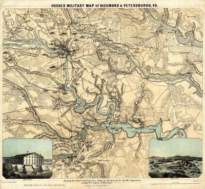 W.C. Major Hughes - Hughes Military Map of Richmond & Petersburgh, Virginia, 1864