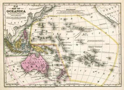 Samuel Augustus Mitchell - Map of Oceanica, 1839