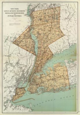 Joseph Rudolf Bien - New York: Kings, Queens, Richmond, Rockland, Westchester, Putnam counties, 1895