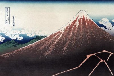Hokusai - Rainstorm Beneath the Summit, 1830