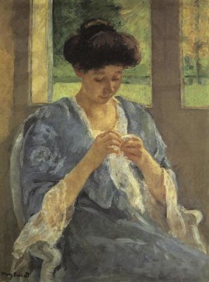 Mary Cassatt - Augusta Sewing Before A Window 1910