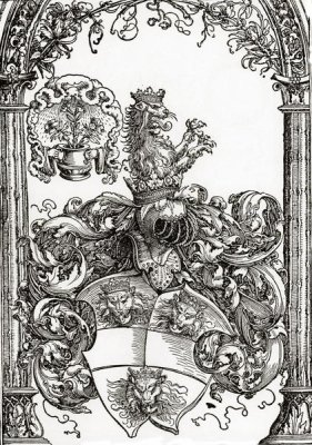 Albrecht Durer - Coat Of Arms With Three Lions Heads