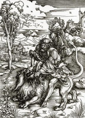 Albrecht Durer - Samson Killing The Lion