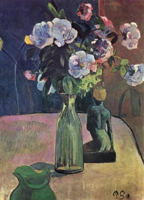 Paul Gauguin - Roses And Statuette