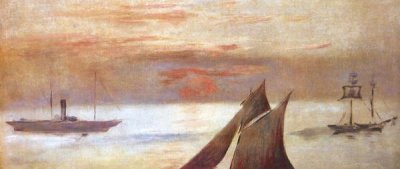 Edouard Manet - Boats At Sea Sunset