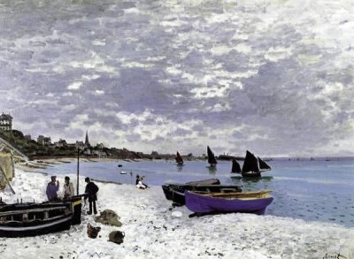 Claude Monet - Beach At Sainte Adresse 1867