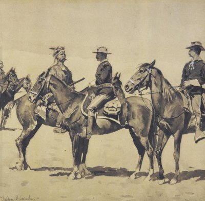 Frederic Remington - Detail The Meeting With The US Cavalry
