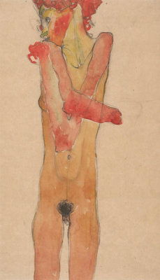 Egon Schiele - Nude Girl With Folded Arms