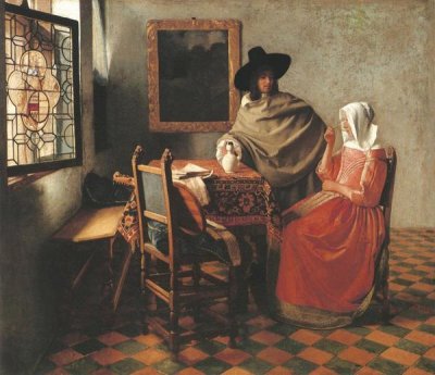 Johannes Vermeer - Gentleman And Woman Drinking