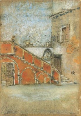 James McNeill Whistler - The Staircase Note In Red 1880