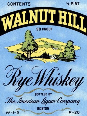 Vintage Booze Labels - Walnut Hill Rye Whiskey