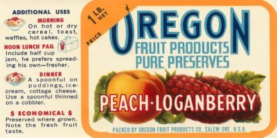 Retrolabel - Peach - Loganberry Preserves