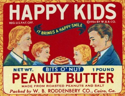 Retrolabel - Happy Kids Bits o' Nut Peanut Butter