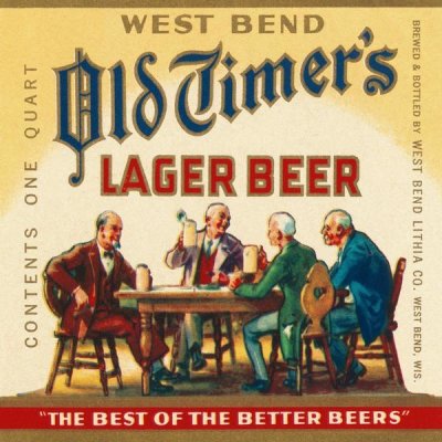 Vintage Booze Labels - West Bend Old Timer's Lager Beer