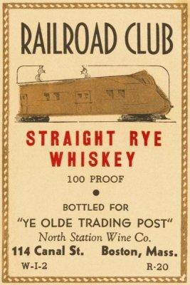 Vintage Booze Labels - Railroad Club Straight Rye Whiskey