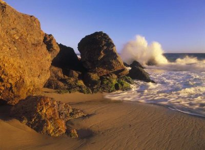 Tim Fitzharris - Waves crashing on Point Dume Beach, California