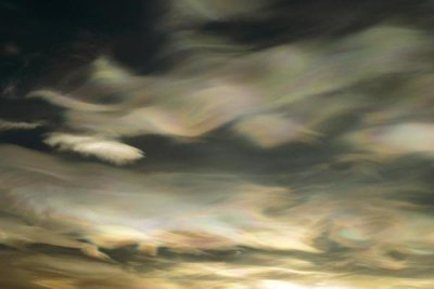 Keith-Nels Swenson - Nacreous Mother of Pearl' clouds seen over Ross Island in late winter, early spring, Antarctica