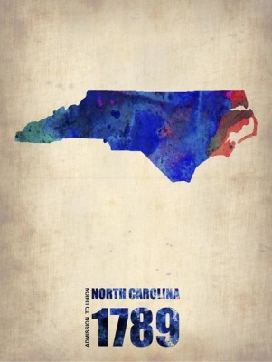 NAXART Studio - North Carolina Watercolor Map