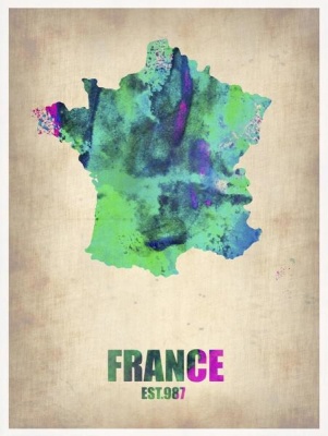 NAXART Studio - France Watercolor Map