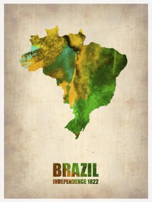NAXART Studio - Brazil Watercolor Map