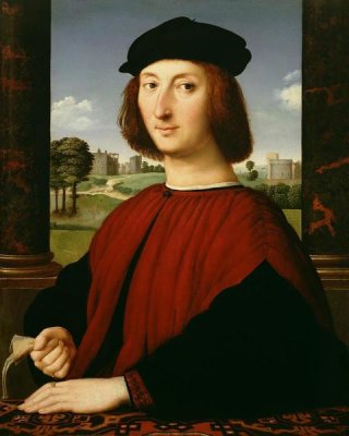Circle of Raphael (Raffaello Sanzio) - Portrait of a Young Man in Red