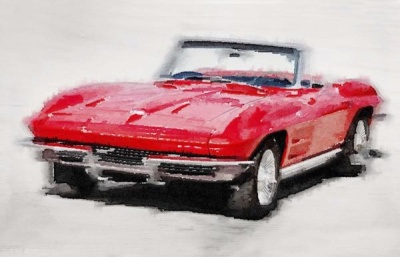 NAXART Studio - 1964 Corvette Stingray Watercolor