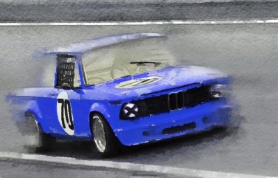 NAXART Studio - 1969 BMW 2002 Racing Watercolor