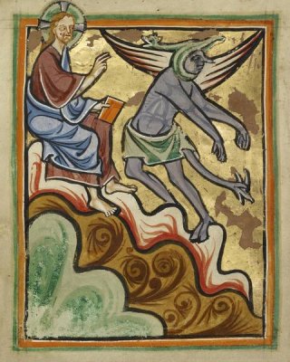 Unknown 12th Century English Illuminator - The Third Temptation
