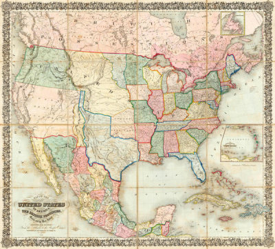 J. H. Colton - Map of The United States of America, 1848