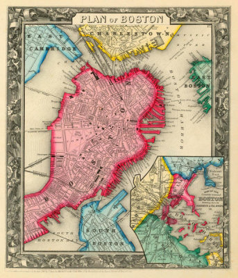 Samuel Augustus Mitchell - Plan of Boston, 1860