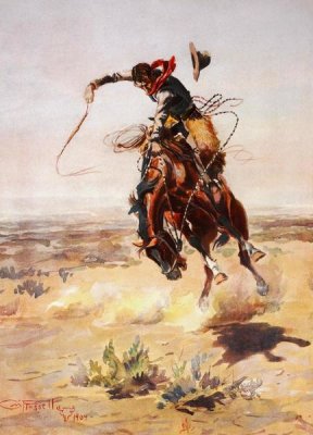 Charles M. Russell - A Bad Hoss, 1904