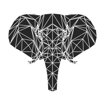 NAXART Studio - Black Elephant Polygon