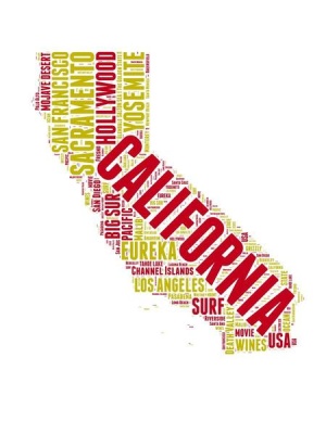 NAXART Studio - California Word Cloud Map